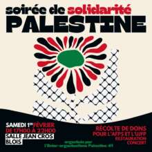 À Blois (41), soirée de solidarité Palestine 2 Visuels soiree dons 1 2 25 Blois À Blois (41), soirée de solidarité Palestine
