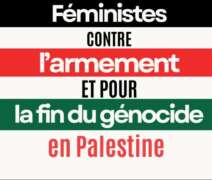 feministes À Paris (15ème), rassemblement des féministes contre l'armement et pour la fin du génocide en Palestine