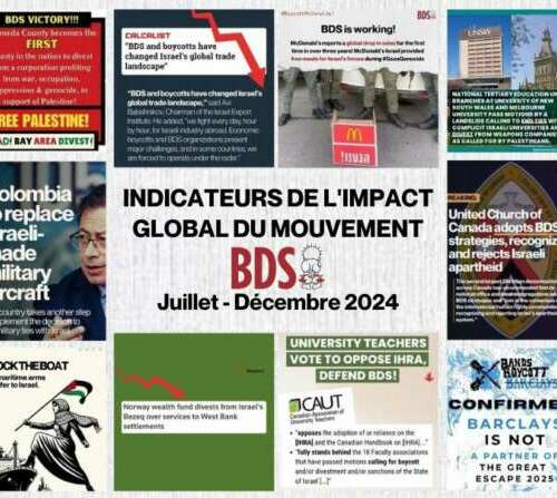 indicateursBDS Indicateurs de l’impact global du mouvement BDS : juillet – décembre 2024