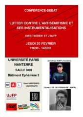 À Nanterre (92), conférence-débat sur le thème : "Lutter contre l'antisémitisme et ses instrumentalisations". 2 NanterreOlivier À Nanterre (92), conférence-débat sur le thème : "Lutter contre l'antisémitisme et ses instrumentalisations".