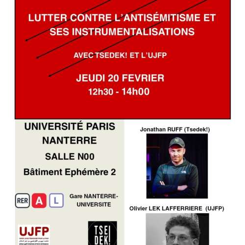 NanterreOlivier À Nanterre (92), conférence-débat sur le thème : "Lutter contre l'antisémitisme et ses instrumentalisations".