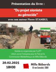 Du projet sioniste au génocide. Pierre Stambul