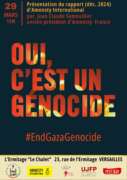 samouiller À Versailles (78), présentation du rapport d'Amnesty International "Oui, c'est un génocide"