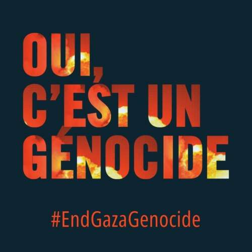 samouiller À Versailles (78), présentation du rapport d'Amnesty International "Oui, c'est un génocide"