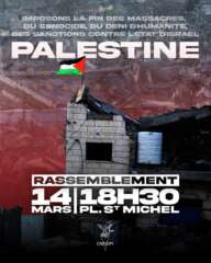 14marsvisuel À Paris (6ème), rassemblement "Imposons la fin des massacres, du génocide, du déni d'humanité"