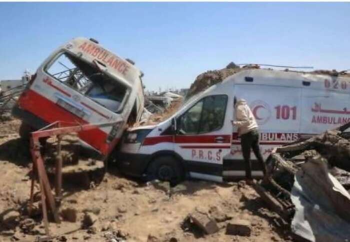 2 ambulances detruites Témoignage d'Abu Amir, le 28 mars 2025 – Le cœur du drame : Gaza sous le feu, entre massacres et blocus