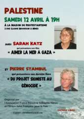 NimesSarahPierre À Nîmes (30), "Palestine" : rencontre avec Sarah Katz et Pierre Stambul