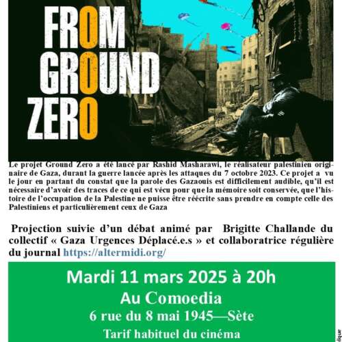tract no other land a3.pub 002 À Sète (34), projection du film "From ground zero" suivie d'un débat avec Brigitte Challande