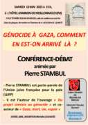 Conference debat de Pierre STAMBUL le samedi 10 mai 2025 À Bourg-en-Bresse (01), conférence-débat de Pierre Stambul : "Génocide à Gaza, comment en est-on arrivé là ?"