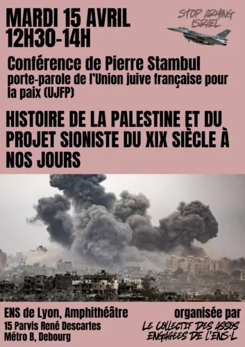 Hist de la Palestine page 0001 jpg Attaque sioniste lors de la conférence de Pierre Stambul : nous ne nous laisserons pas intimider
