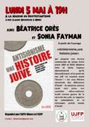 Projet daffiche pour le 5 mai À Nîmes (30), conférence-débat autour du livre "Antisionisme, une histoire juive"
