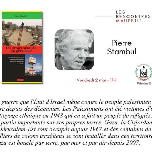 WhatsApp Image 2025 04 29 a 12.59.49 186c300c À Marseille (1er), rencontre avec Pierre Stambul : "Du projet sioniste au génocide"