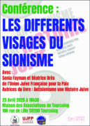 affiche conference 01 À Tourcoing (59), conférence-débat : les différentes figures du sionisme