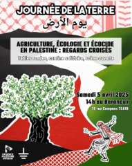signal 2025 04 02 090606 002 À Paris (19ème), "Agriculture, écologie et écocide en Palestine : regards croisés"