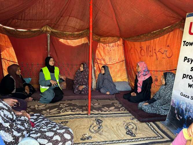 Abu Amir 8 mai 25 Atelier psy femmesIMG 1634 Témoignage d'Abu Amir, le 10 mai 2025 – Histoires d’exil et de patience : atelier de soutien psychologique