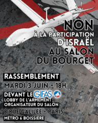 Gipas À Paris (16ème), rassemblement : "Non à la participation d'Israël au salon du Bourget"