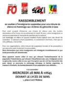 IMG 20250522 WA0018 002 À Sens (89), rassemblement en soutien à l'enseignante suspendue pour une minute de silence en hommage aux victimes du génocide à Gaza