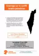 Tract pour le 13 juin 2025 page 0001 À Marseille (11ème), "Eclairage sur le conflit israélo-palestinien" avec Pierre Stambul