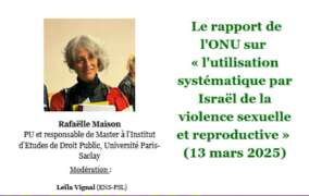 https cdn.evbuc .com images 1031758853 1981038945483 1 original À Paris (14ème), Rafaëlle Maison : le rapport de l'ONU sur « l'utilisation systématique par Israël de la violence sexuelle et reproductive » (13 mars 2025)