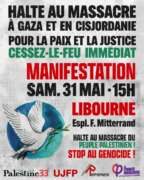 libourne 31 mai 002 À Libourne (33), manifestation "Halte au massacre à Gaza, pour la paix et la justice"