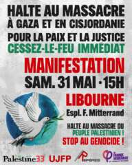 libourne 31 mai 002 À Libourne (33), manifestation "Halte au massacre à Gaza, pour la paix et la justice"