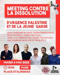 meettingUP À Paris, meeting contre la dissolution d'Urgence Palestine et de la Jeune Garde