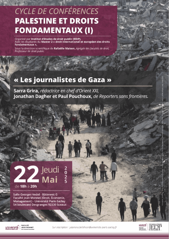 soiree 22 mai 25 À Sceaux (92), conférence sur les journalistes de Gaza