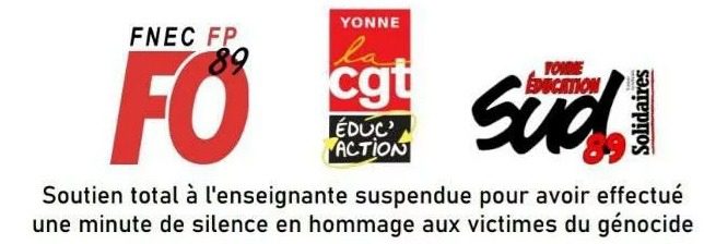soutien Soutien à l’enseignante suspendue pour avoir effectué une minute de silence en hommage aux victimes du génocide