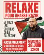 AnasseTribunal À Paris (17ème), rassemblement "Relaxe pour Anasse Kazib et tous les soutiens de la Palestine"