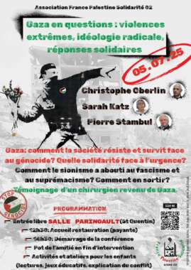 IMG 20250527 WA00061 002 À Saint-Quentin (02), conférence sur le thème "Gaza en questions : violences extrêmes, idéologie radicale, réponses solidaires"