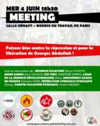 PHOTO 2025 06 02 12 06 28 À Paris (11ème), meeting "Faisons bloc contre la répression et pour la libération de Georges Ibrahim Abdallah"