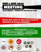 PHOTO 2025 06 02 12 06 28 À Paris (11ème), meeting "Faisons bloc contre la répression et pour la libération de Georges Ibrahim Abdallah"