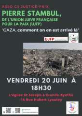 Pierre Stambul Grande Synthe page 0001 À Grande-Synthe (62), conférence de Pierre Stambul "Gaza, comment on en est arrivé là"