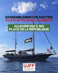 Soutienflottille À Paris, rassemblement de soutien à la Flottille de la Liberté