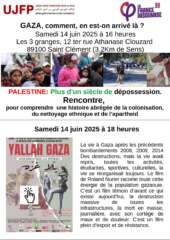 formation une page page 0001 À Saint Clément (89), rencontre sur les thèmes "Gaza, comment en est-on arrivé là" et "Palestine, plus d'un siècle de dépossession"