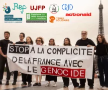 photo logos5 contre complicite france et europe La France et l’Union européenne doivent agir contre le génocide, pas en être complices !