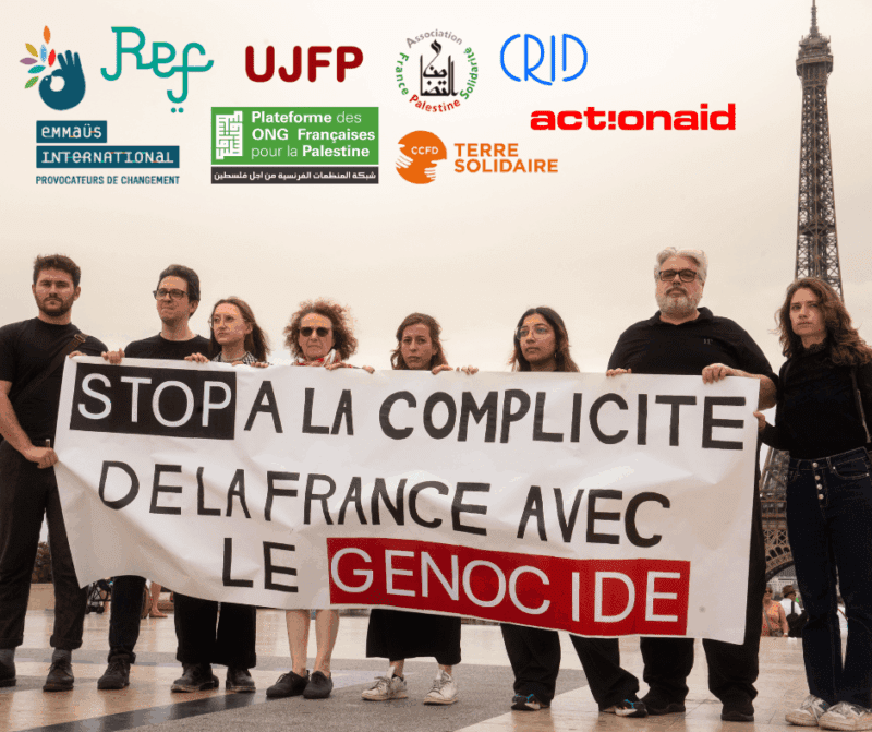 photo logos5 contre complicite france et europe La France et l’Union européenne doivent agir contre le génocide, pas en être complices !