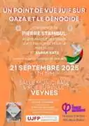 AFFICHE A4 STAMBUL A VEYNES À Veynes (05), conférence-débat : Un point de vue juif sur Gaza et le génocide
