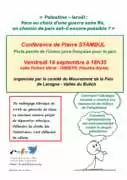 Conference Pierre STAMBUL 1 À Ribiers (05), conférence-débat, "Palestine-Israël : face au choix d'une guerre sans fin, un chemin de paix est-il encore possible ?