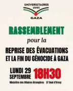 UnivGaza À Paris(7ème), rassemblement pour la reprise des évacuations et la fin du génocide à Gaza