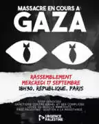 appel rassemblement 17 septembre À Paris, rassemblement contre le massacre à Gaza