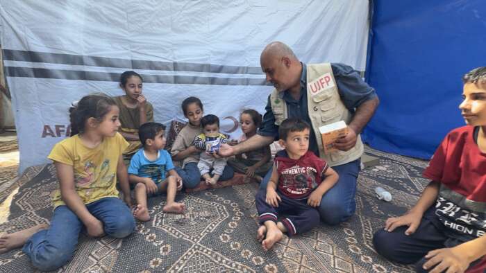 Abu Amir 7 10 25 aide alimentaire IMG 1425 Témoignage d'Abu Amir le 7 octobre 2025 - Conditions humanitaires difficiles des déplacés : Compte rendu des actions