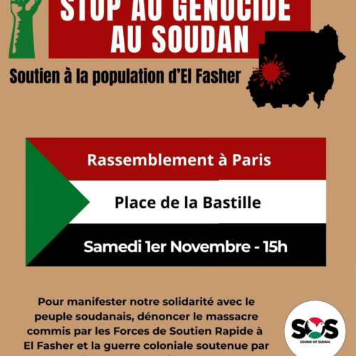 Sound of Sudan Bastille À Paris, rassemblement contre le génocide à El Fasher