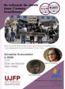 flyer 16 novembre 1 À Paris (11ème), débat avec deux objecteurs de conscience israéliens
