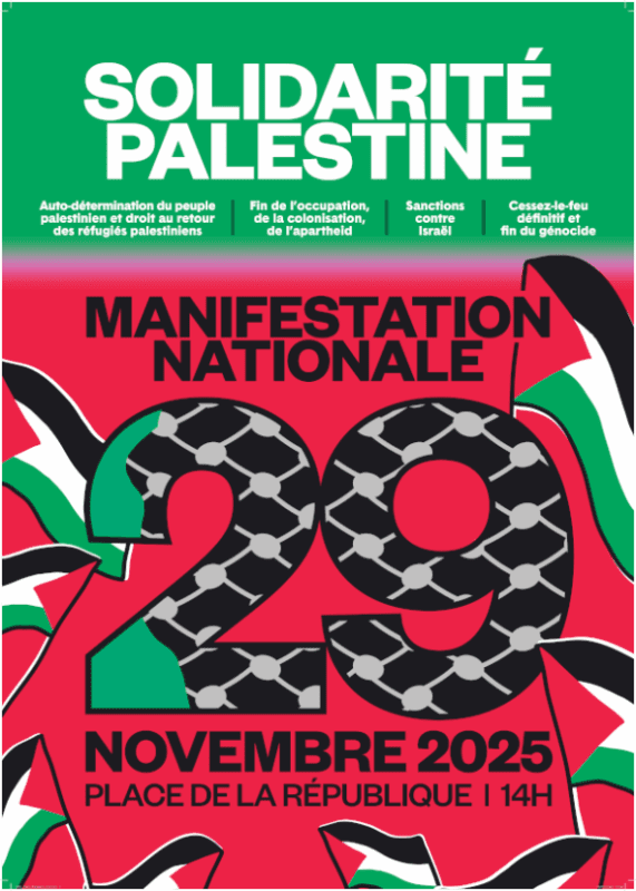 manif29novembre a2 20251024 11h53 hd 492a3 À Paris, manifestation nationale de soutien à la Palestine
