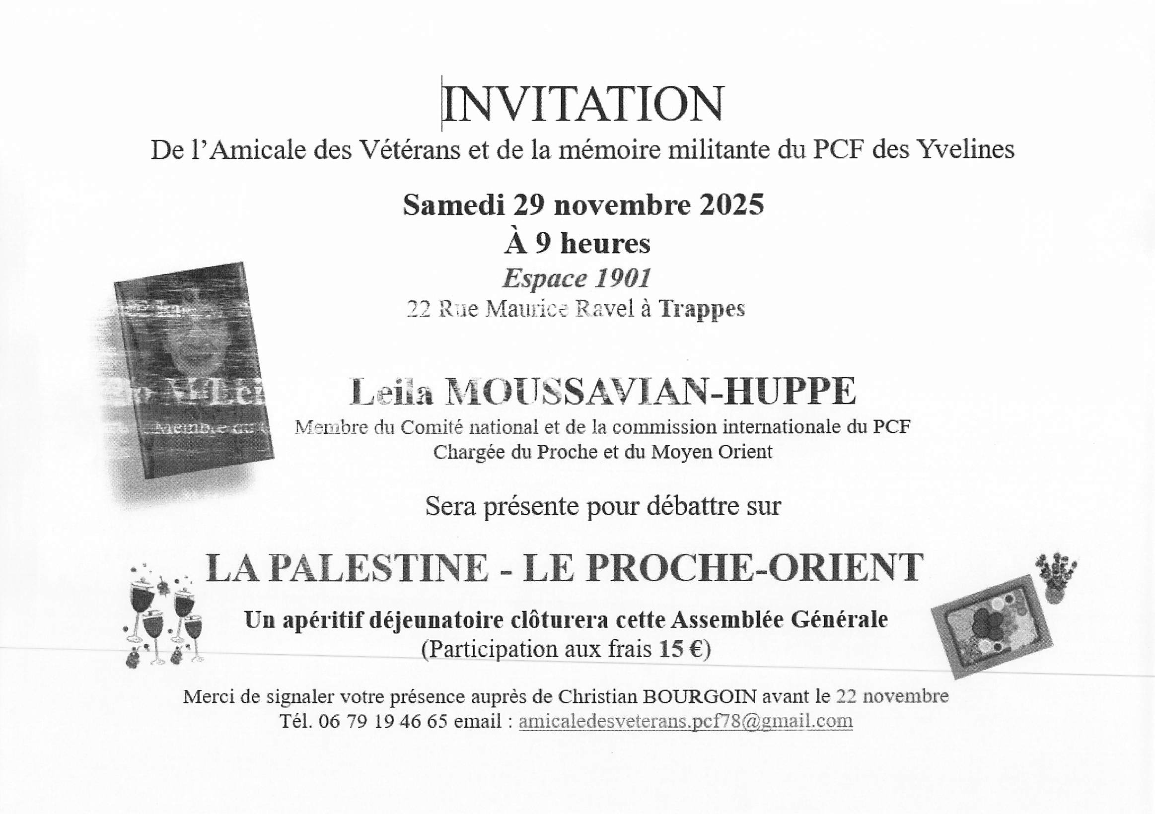 29 11 25 Trappes À Trappes (78), Conférence « La Palestine – Le Proche-Orient »
