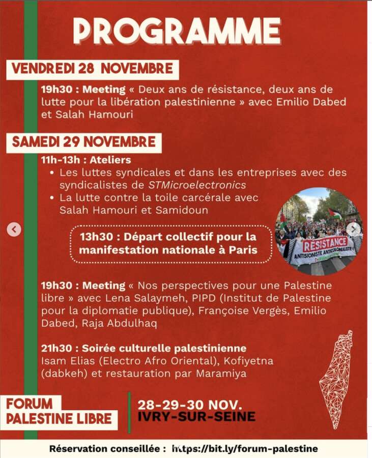 À Ivry (94) Forum Palestine libre 4 Programme forum 2 À Ivry (94) Forum Palestine libre