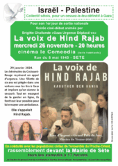 Voix de Hind Rajab À Sète (34), ciné-débat autour du film "La Voix de Hind Rajab"