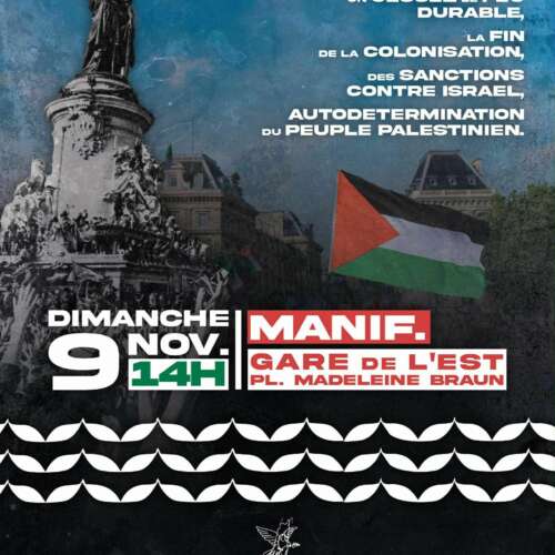 WhatsApp Image 2025 11 07 at 11.33.30 À Paris, manifestation pour un cessez-le-feu durable