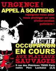 SoutienOccupation Soutien au Collectif des Jeunes du parc de Belleville et à leur action aux Plateaux sauvages !